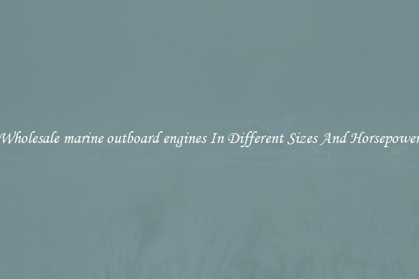 Wholesale marine outboard engines In Different Sizes And Horsepower