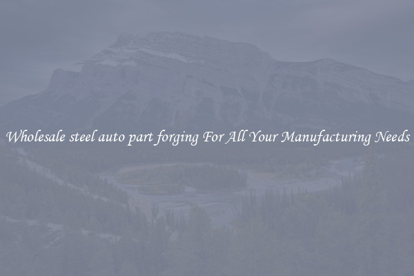 Wholesale steel auto part forging For All Your Manufacturing Needs