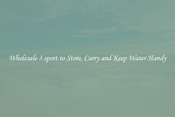 Wholesale 3 sport to Store, Carry and Keep Water Handy