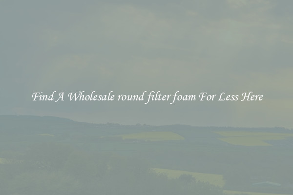 Find A Wholesale round filter foam For Less Here