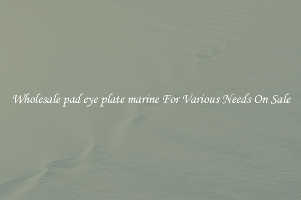 Wholesale pad eye plate marine For Various Needs On Sale