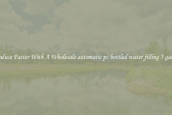 Produce Faster With A Wholesale automatic pc bottled water filling 5 gallon